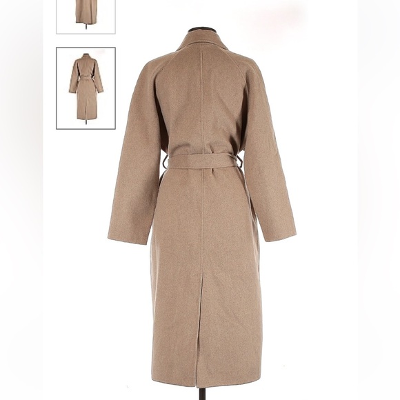 Oversized double breasted wool trench coat - Picture 7 of 11